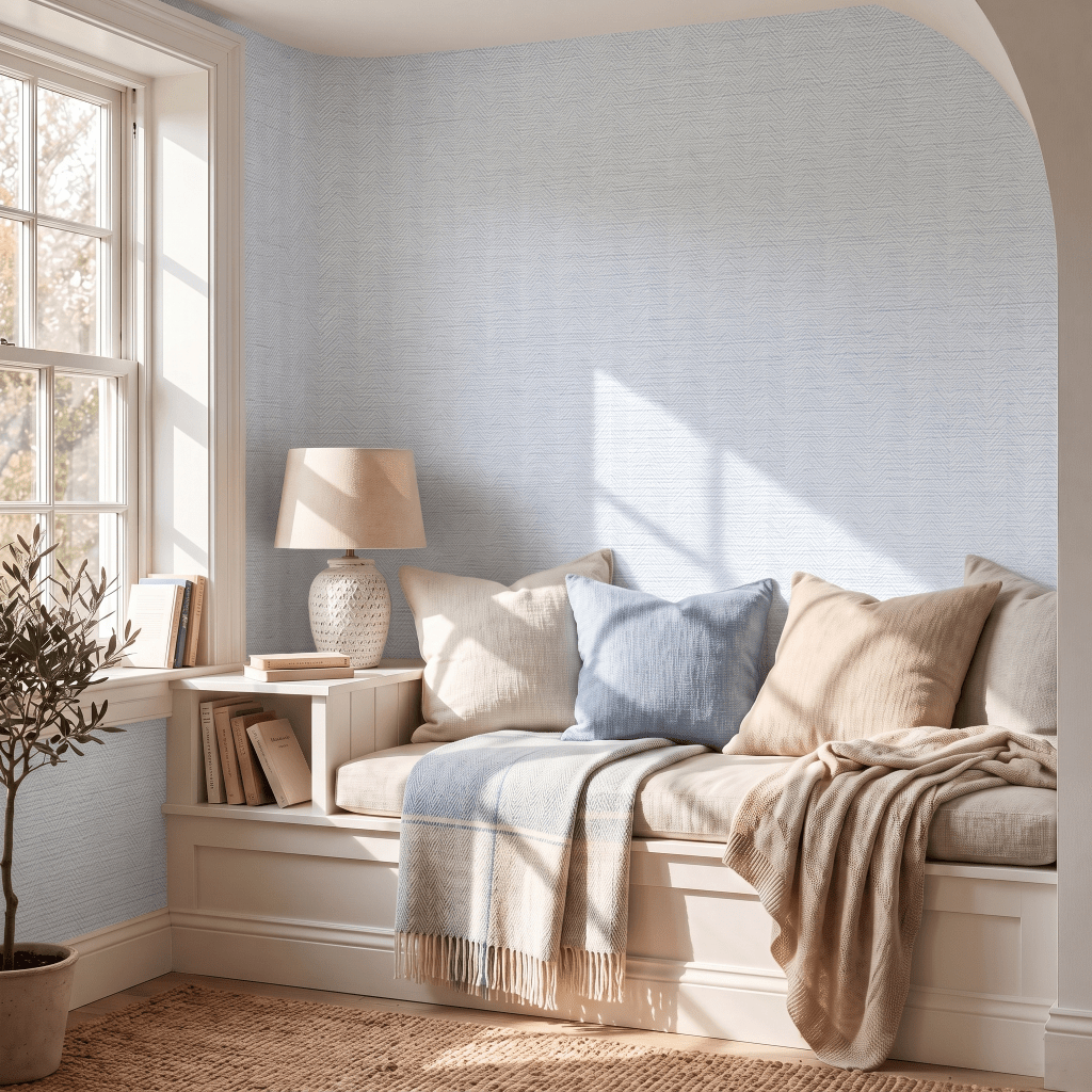 Classic Harmony Faux Grasscloth Wallpaper - Lemon Park
