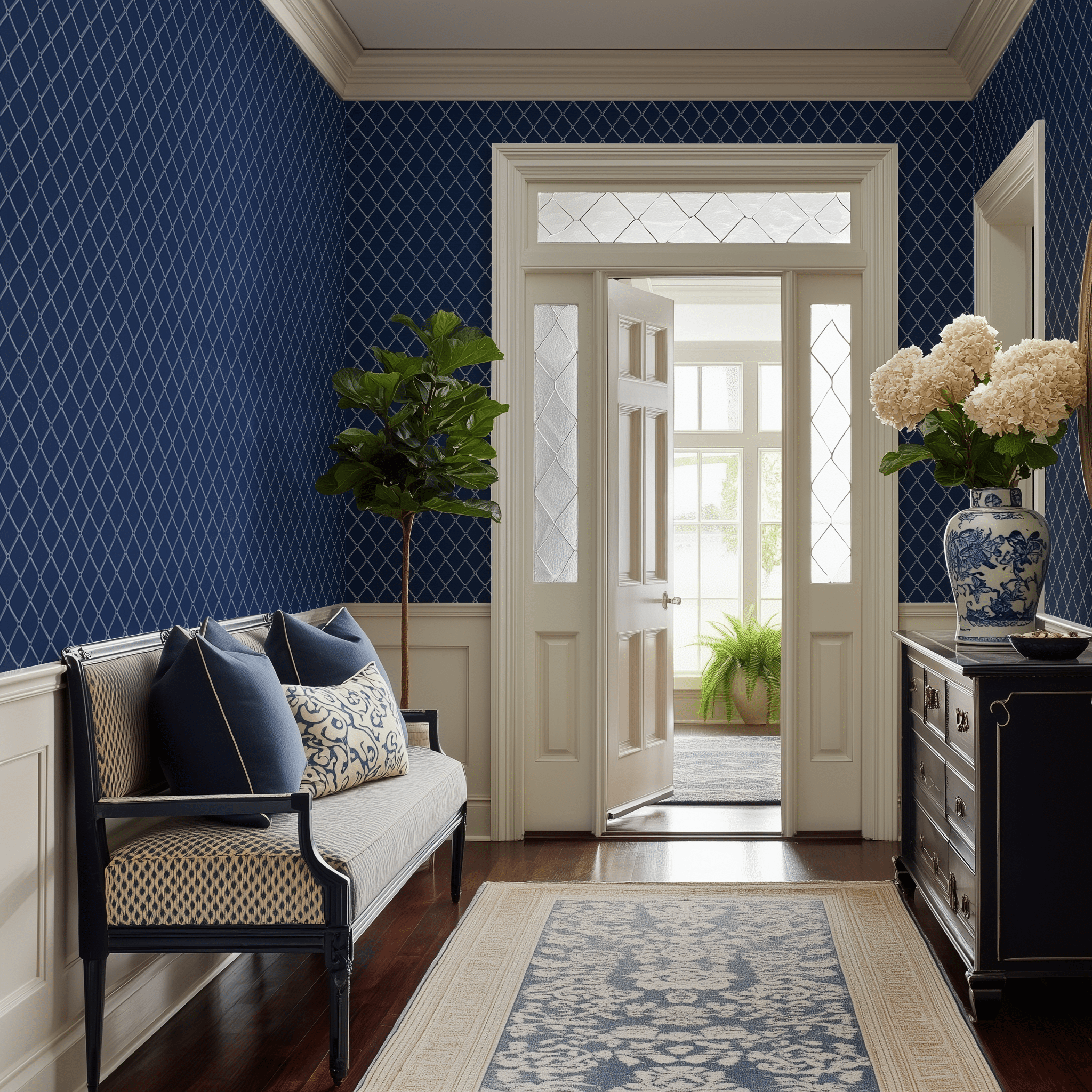 Classic Lattice Wallpaper - Painted Paper