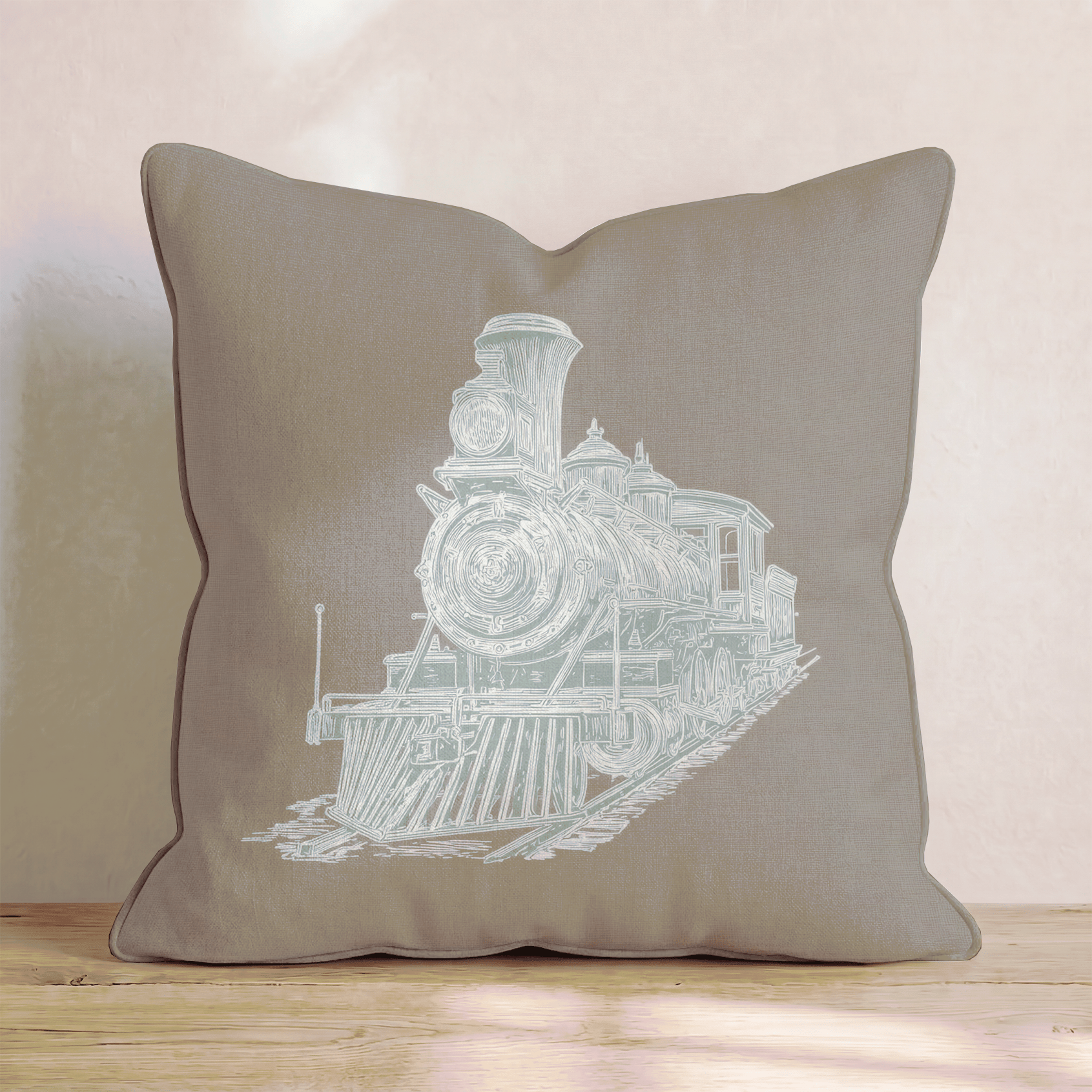 Classic Steam Engine Throw Pillow - Benton Lane Home - Hillcroft Home