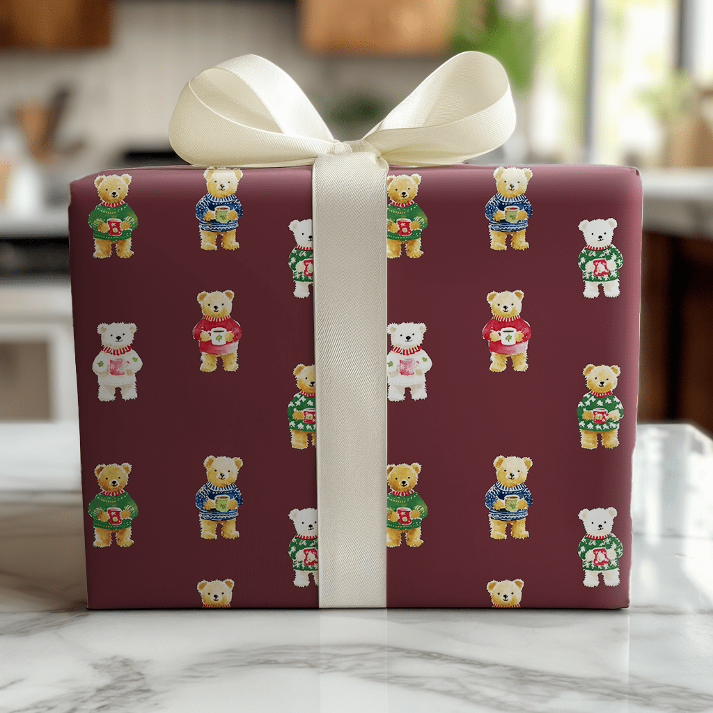 Claudey Bear - Wrapping Paper - Benton Lane Home - Lemon Park