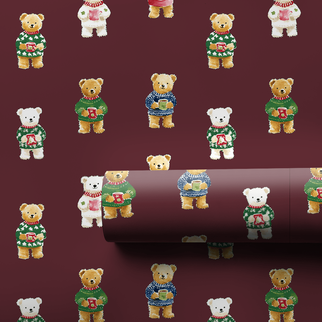 Claudey Bear - Wrapping Paper - Benton Lane Home - Lemon Park