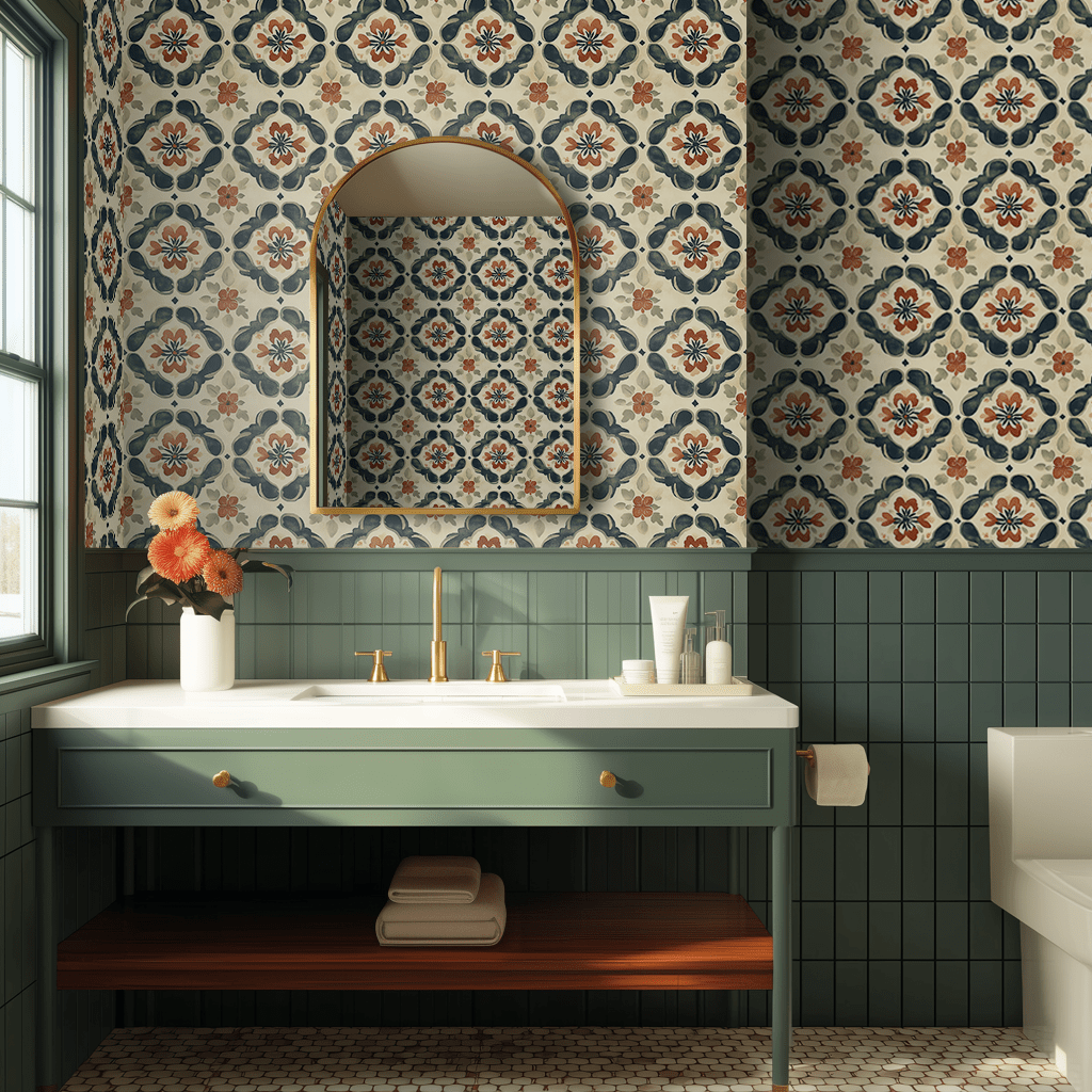 Claymoor Tile Wallpaper - Benton Lane Home - Painted Paper