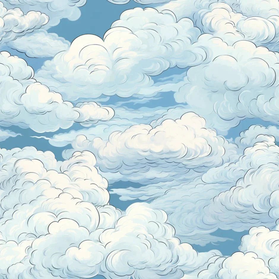 Cloudy Sketch Wallpaper - Benton Lane Home - Painted Paper