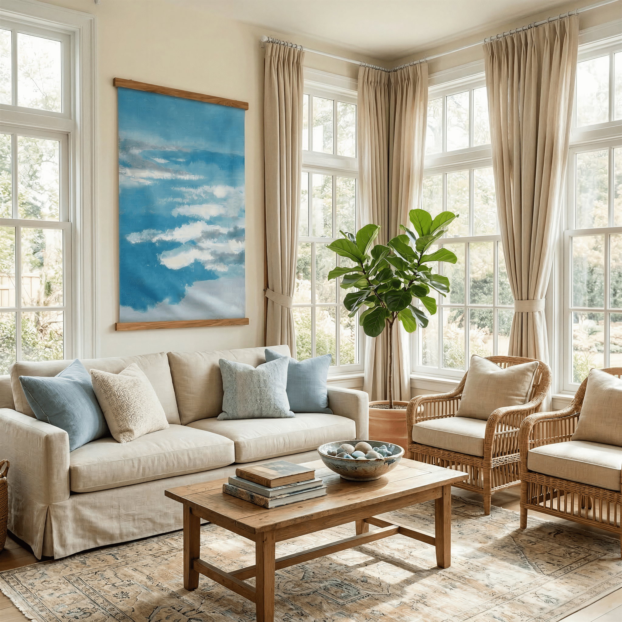 Coastal Haze (Blue) - Tapestry - Benton Lane Home - Lemon Park