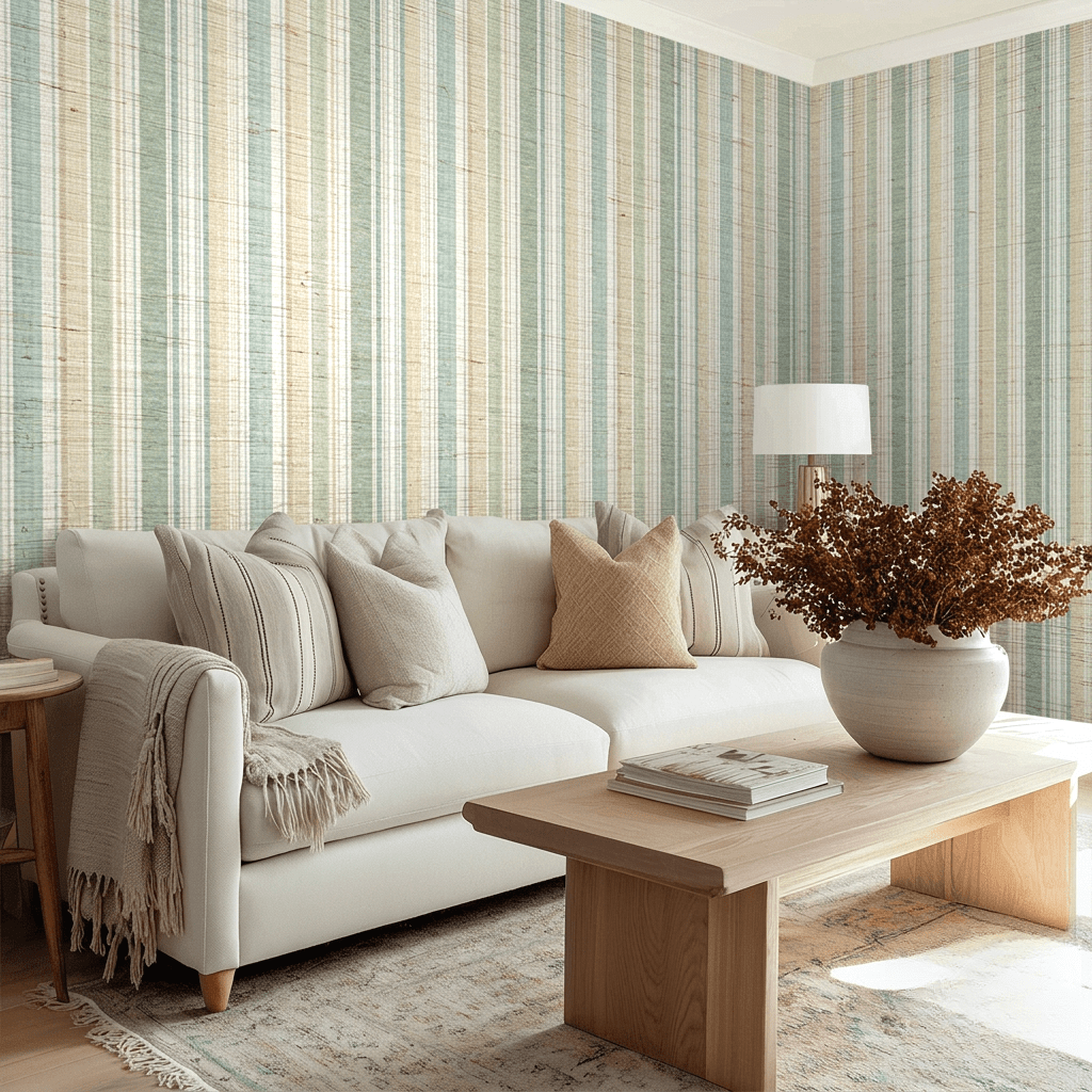 Coastal Reed Faux Grasscloth Wallpaper - Benton Lane Home - Painted Paper
