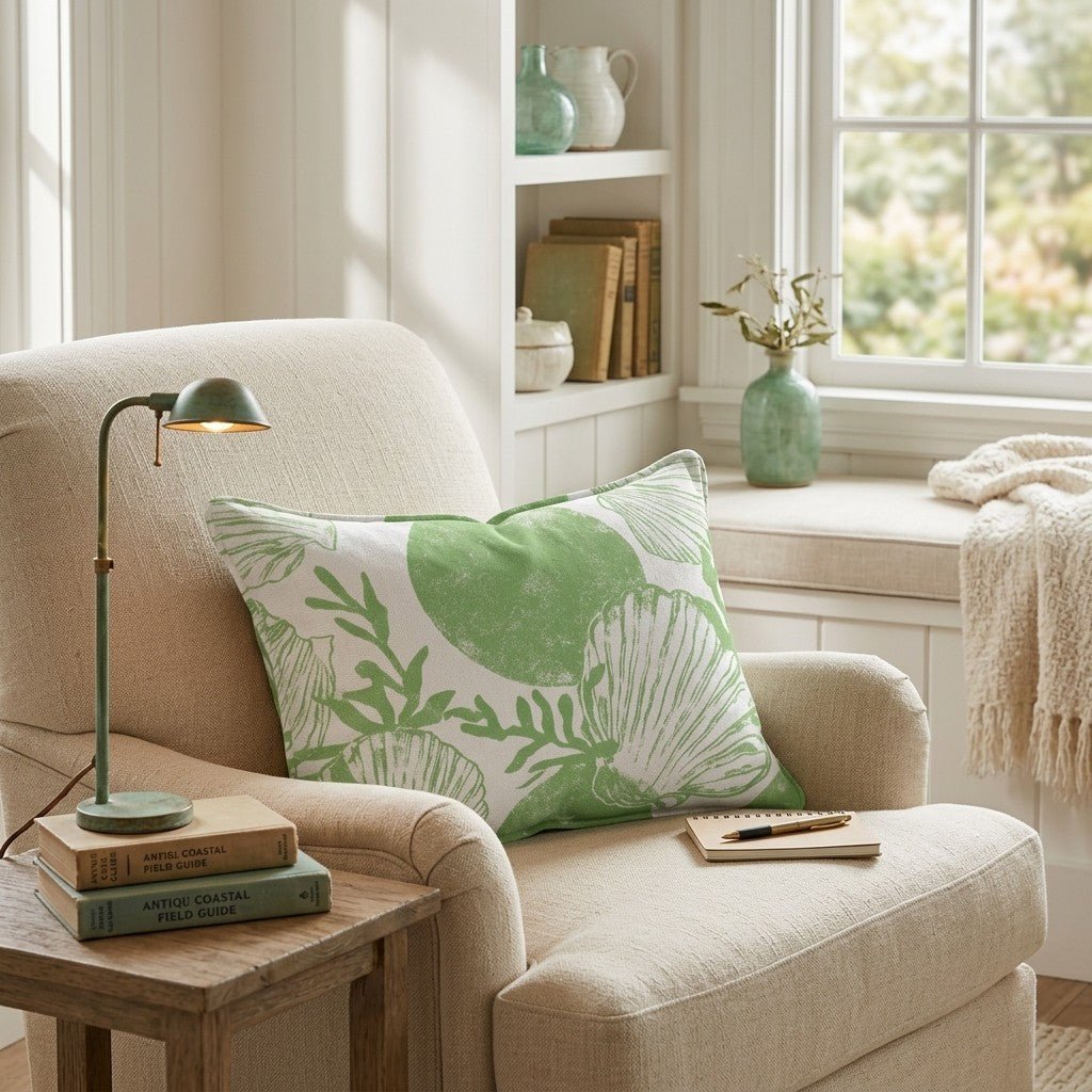 Coastal Shell Throw Pillow - Hillcroft Home
