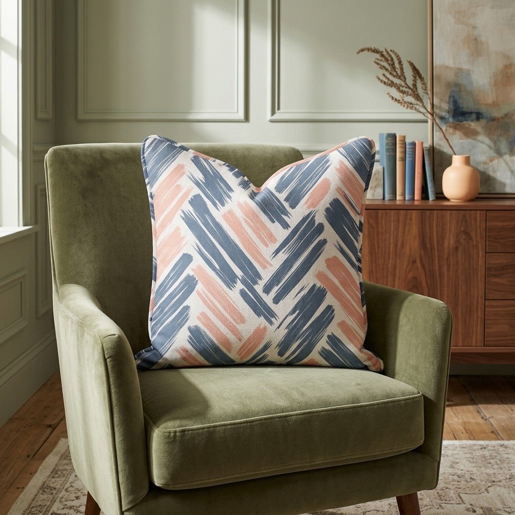 Coastal Strokes Throw Pillow - Benton Lane Home - Lemon Park