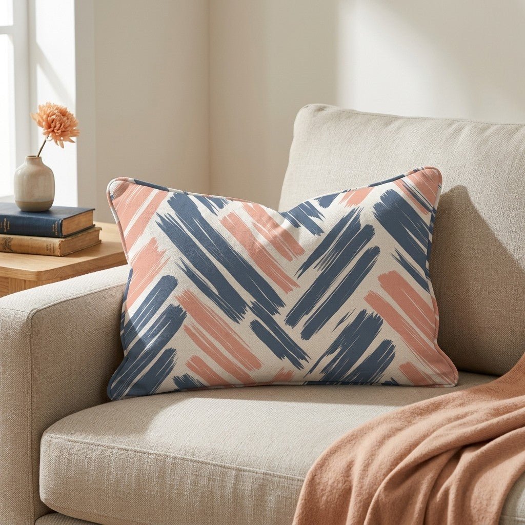 Coastal Strokes Throw Pillow - Benton Lane Home - Lemon Park