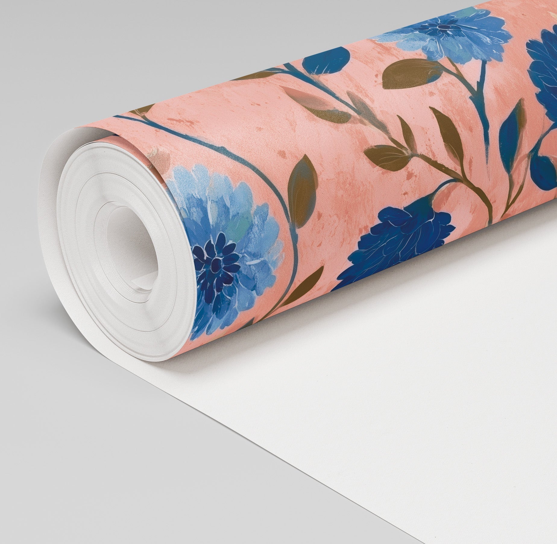 Cobalt Flora Wallpaper - Benton Lane Home - Painted Paper