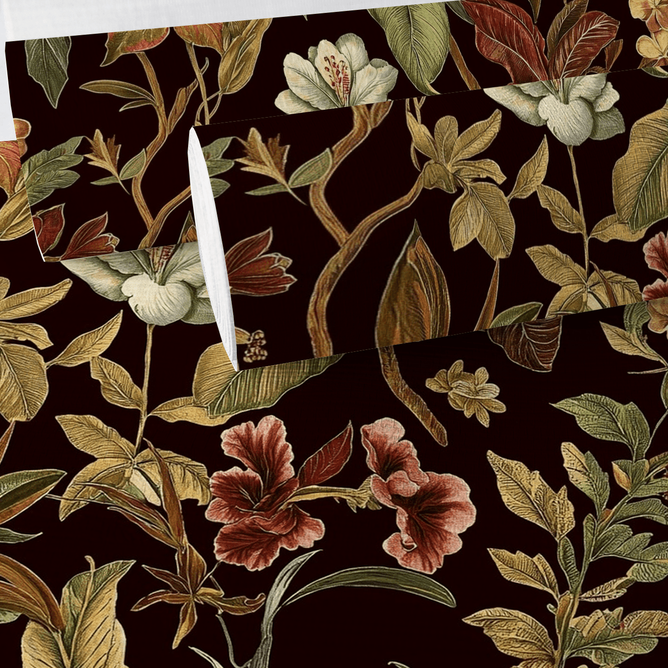 Cocoa Canopy Faux Grasscloth Wallpaper - Benton Lane Home - Painted Paper