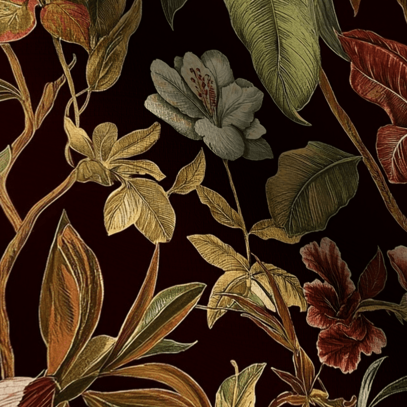Cocoa Canopy Faux Grasscloth Wallpaper - Benton Lane Home - Painted Paper