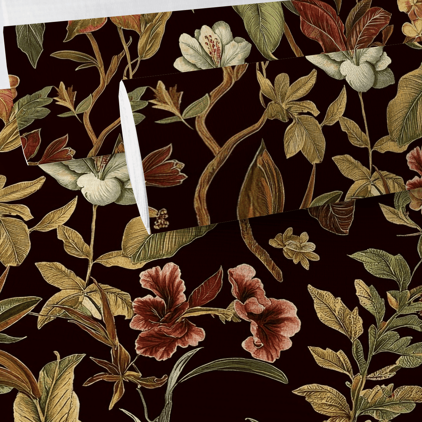 Cocoa Canopy Faux Grasscloth Wallpaper - Painted Paper