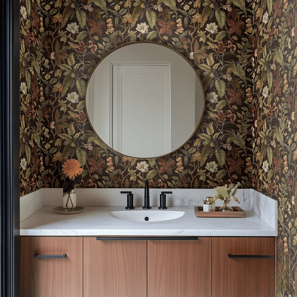 Cocoa Canopy Faux Grasscloth Wallpaper - Benton Lane Home - Painted Paper