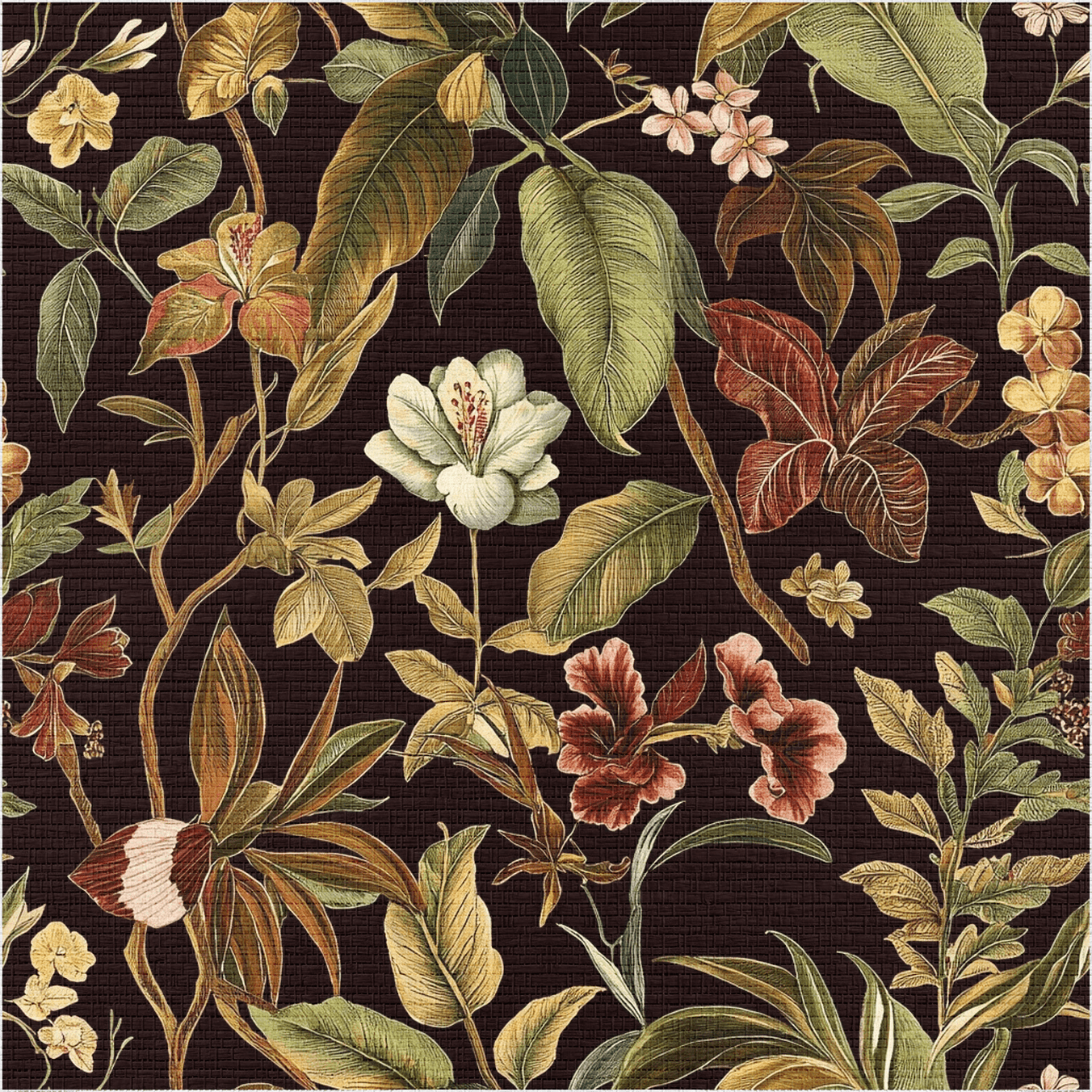 Cocoa Canopy Faux Grasscloth Wallpaper - Benton Lane Home - Painted Paper