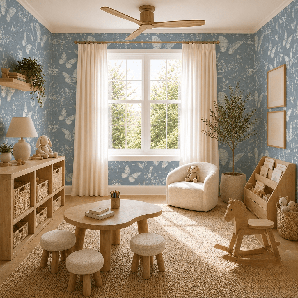 Collierville Blue Faux Grasscloth Wallpaper - Lemon Park