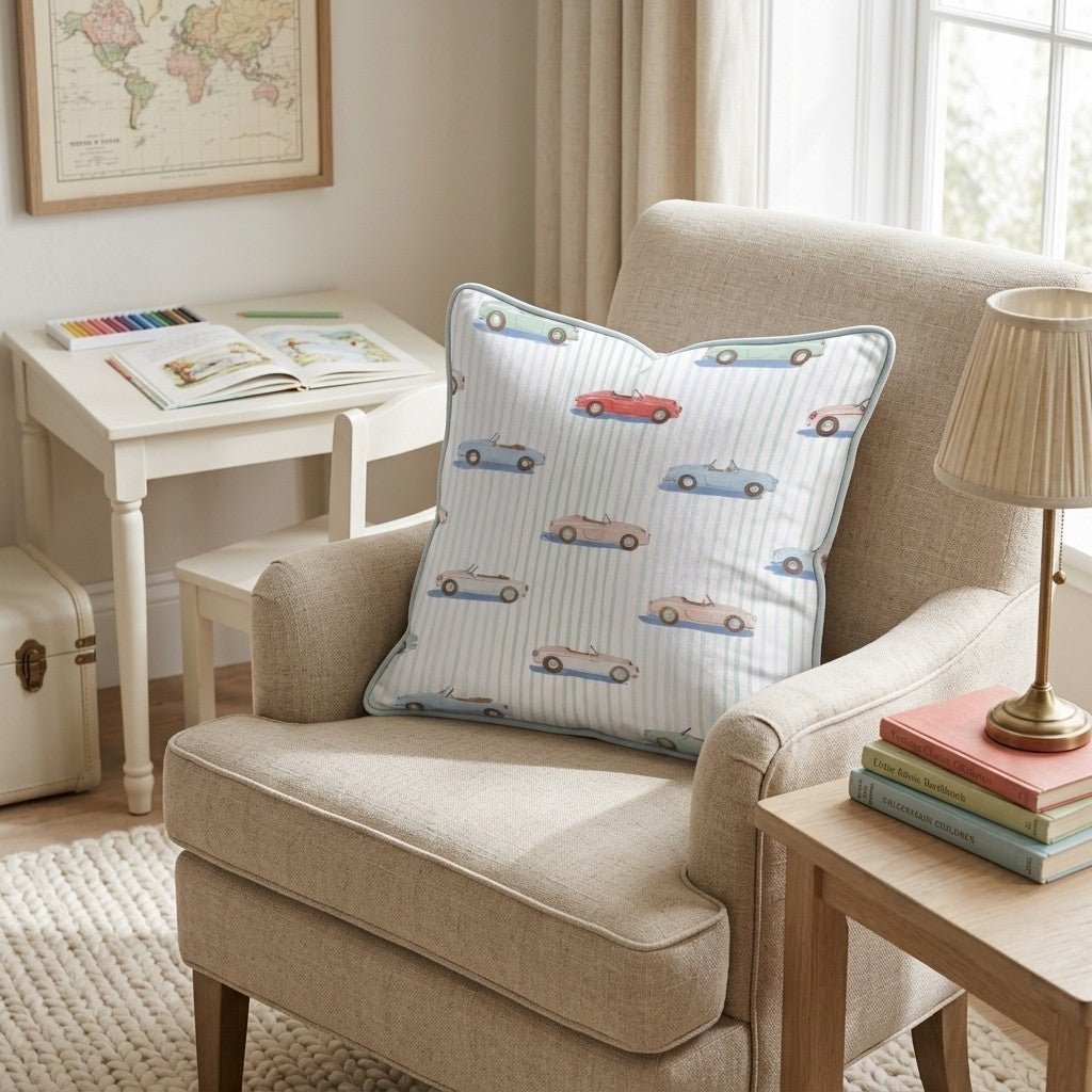 Convertibles & Stripes Throw Pillow - Benton Lane Home - Hillcroft Home
