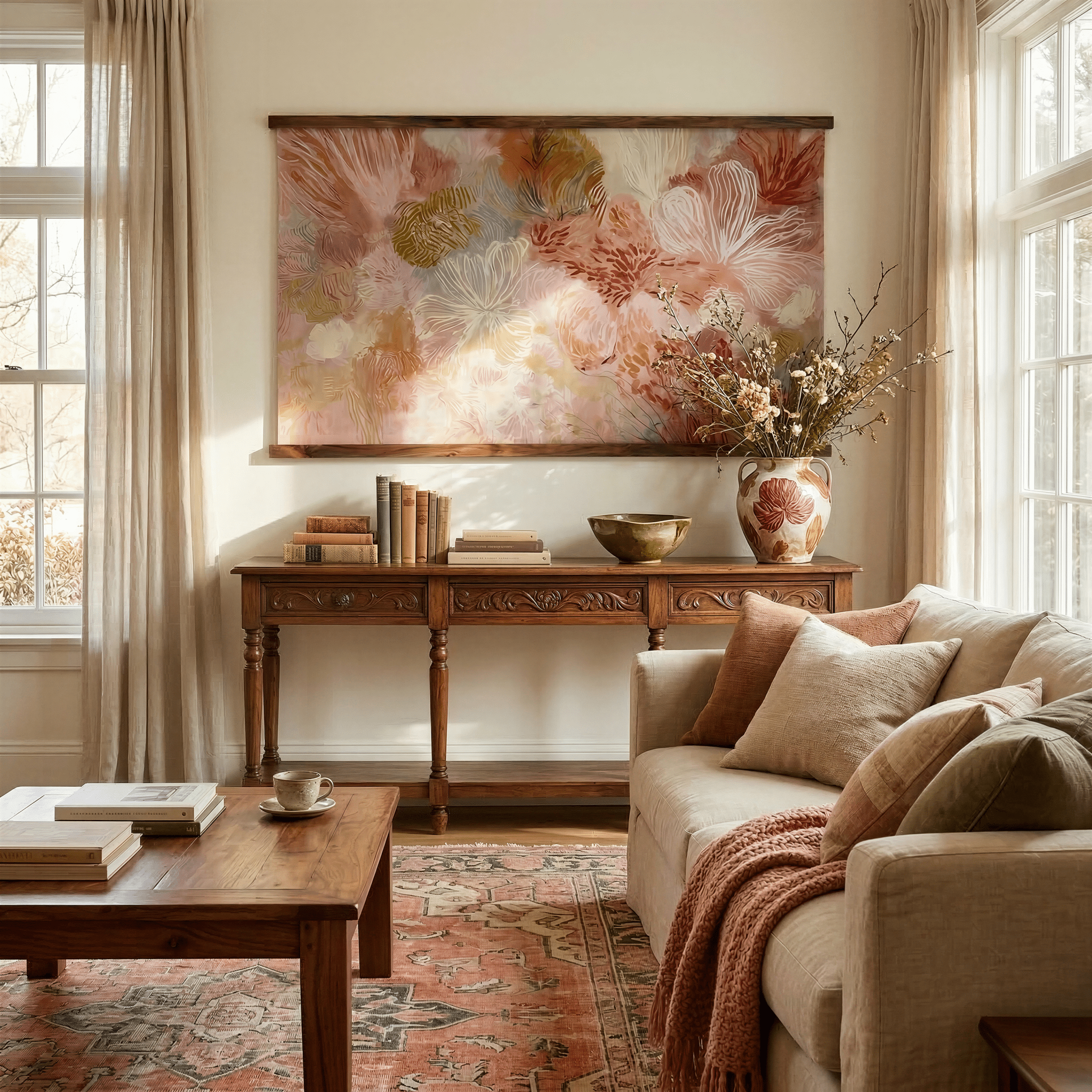 Coral Botanicals - Tapestry - Benton Lane Home - Lemon Park