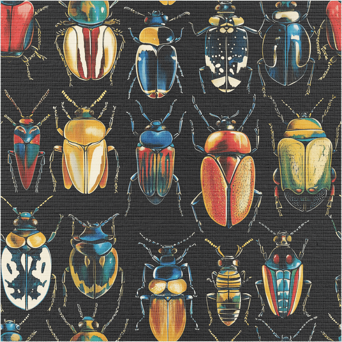 Corvus Beetles Faux Grasscloth Wallpaper - Benton Lane Home - Painted Paper