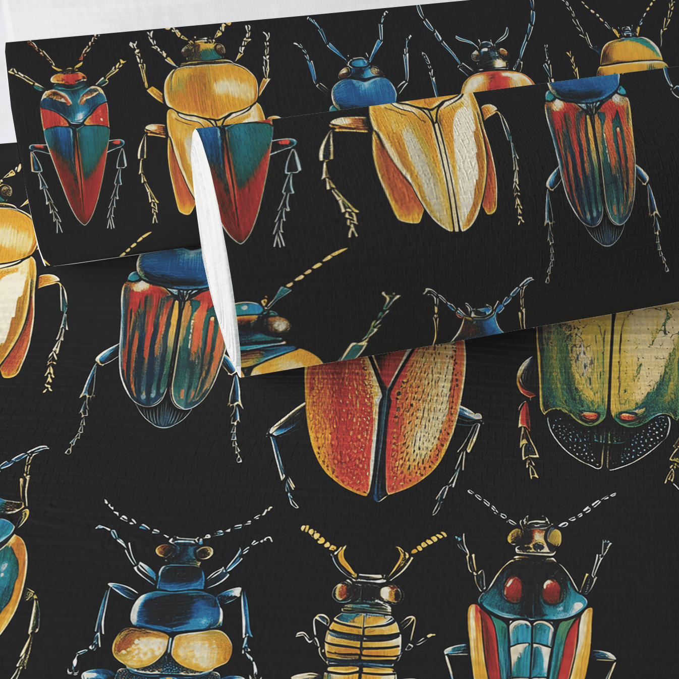 Corvus Beetles Faux Grasscloth Wallpaper - Benton Lane Home - Painted Paper