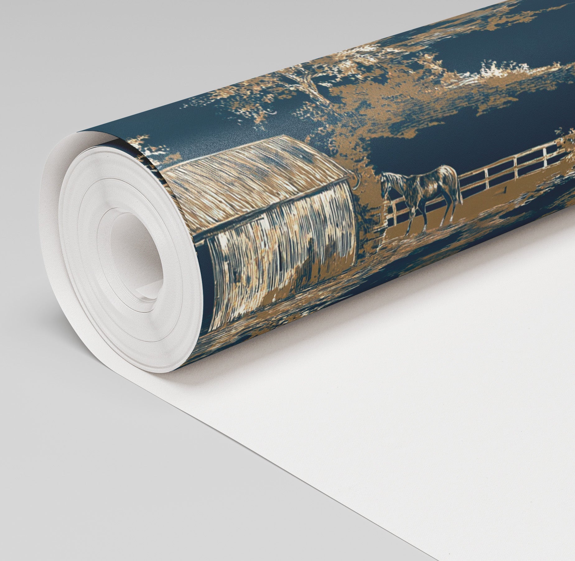 Countryside Toile Wallpaper - Painted Paper