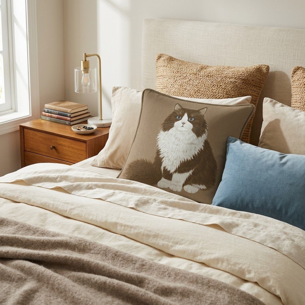 Cozy Kitten Throw Pillow - Benton Lane Home - Hillcroft Home