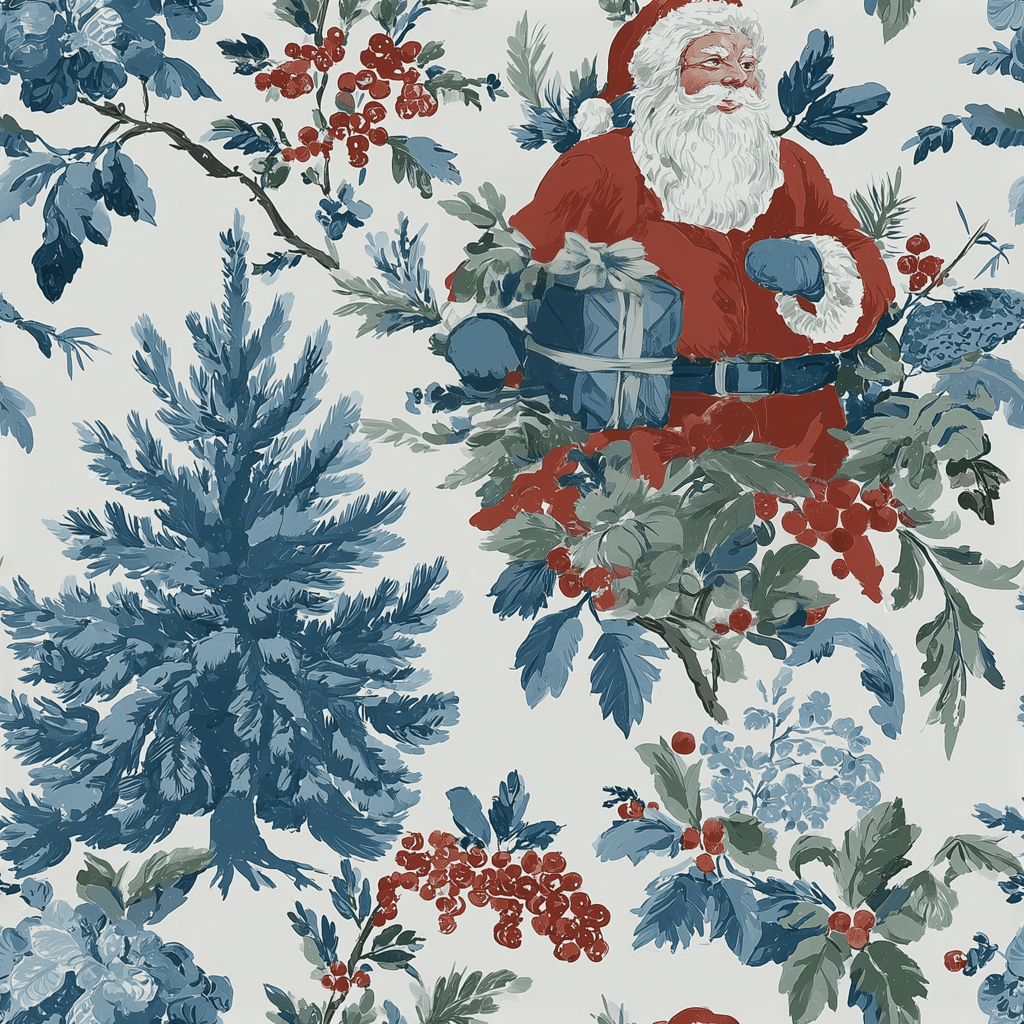 Cranberry Claus Wallpaper - Benton Lane Home - Painted Paper