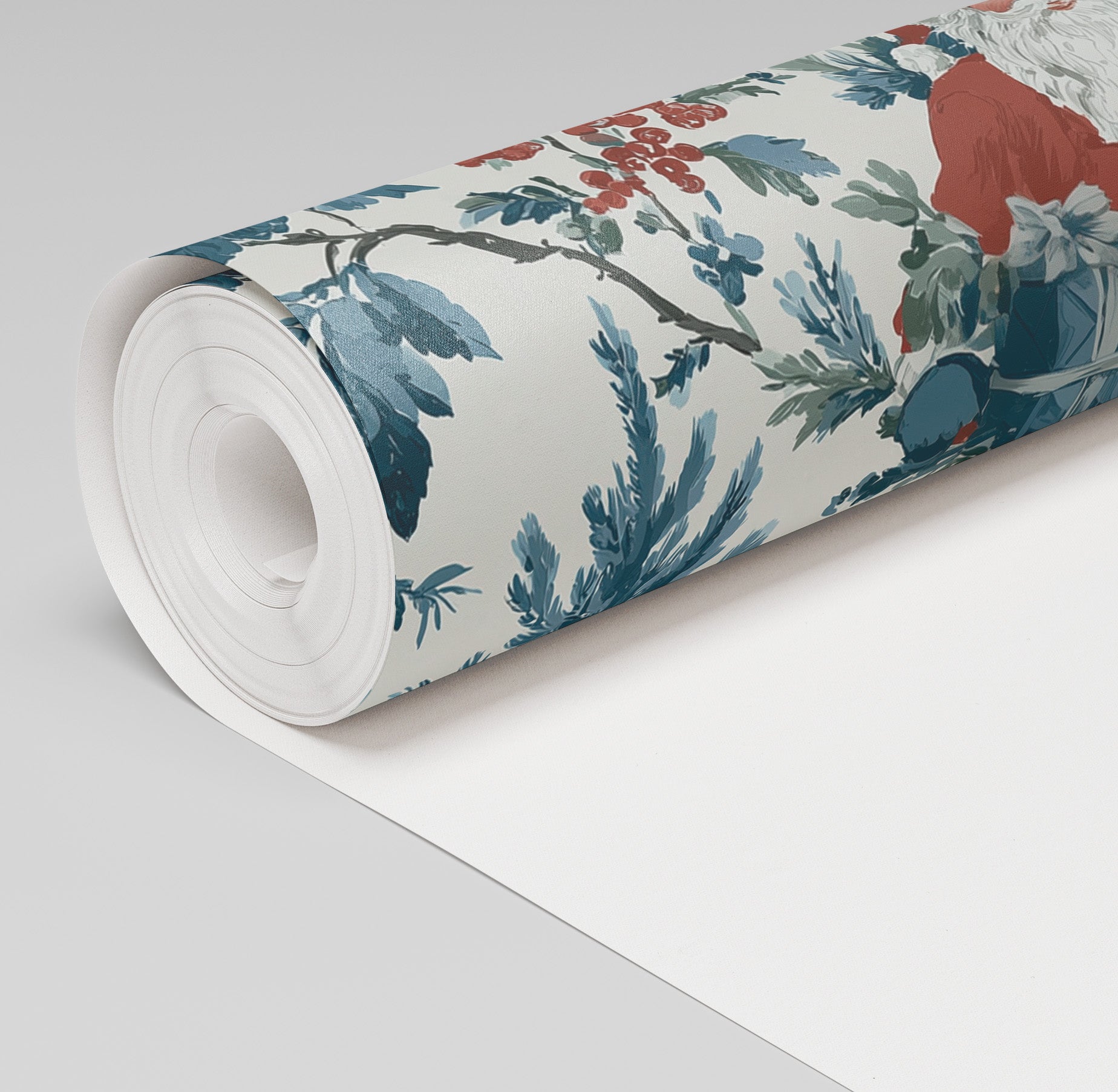 Cranberry Claus Wallpaper - Benton Lane Home - Painted Paper