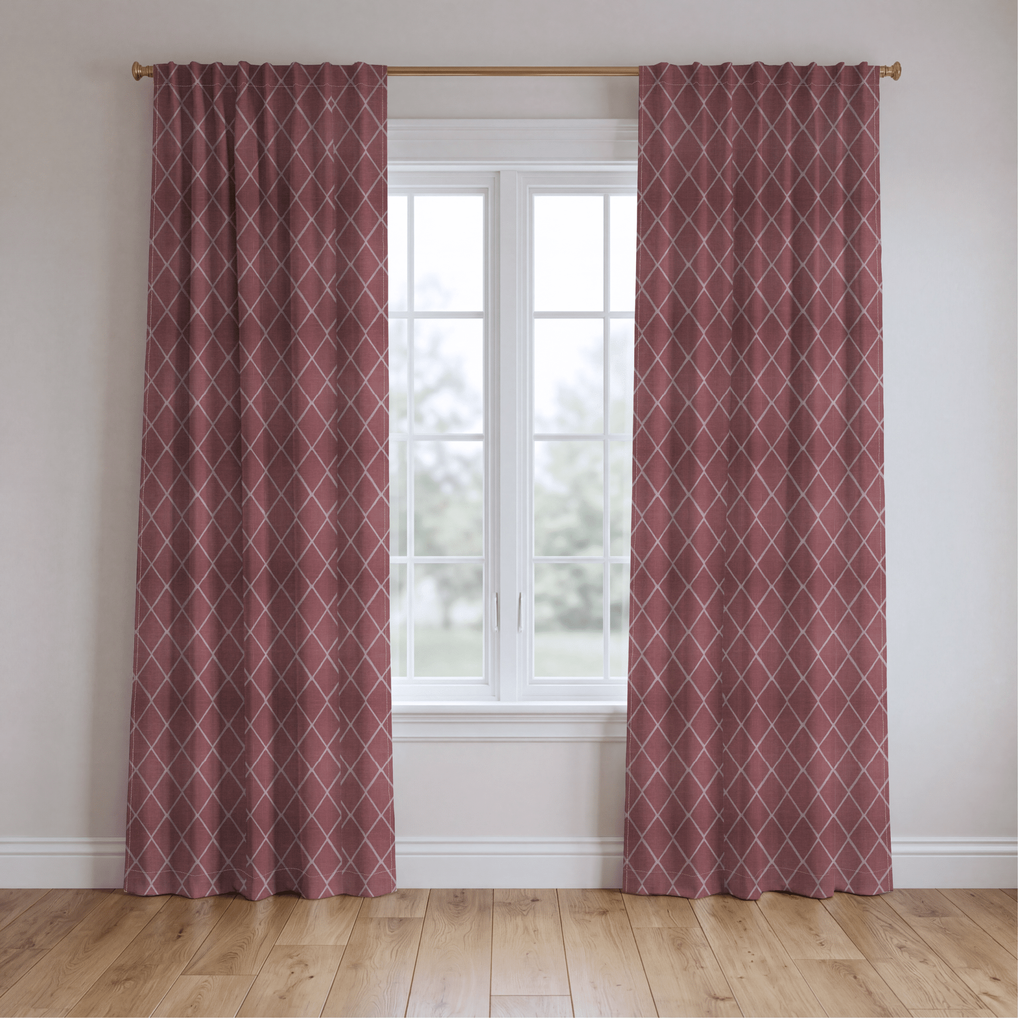 Cranberry Crisscross - Drapery - Benton Lane Home - Lemon Park