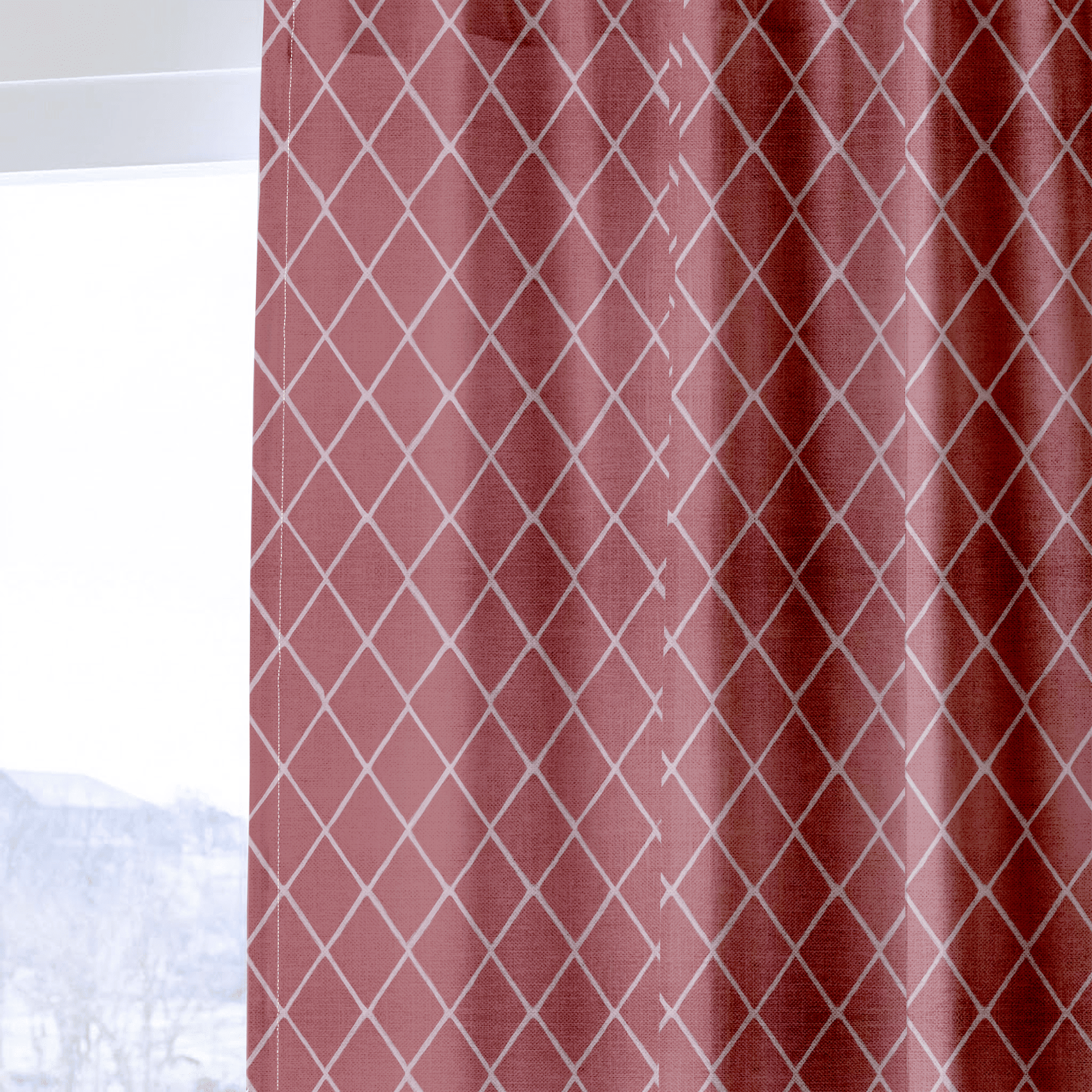 Cranberry Crisscross - Drapery - Benton Lane Home - Lemon Park