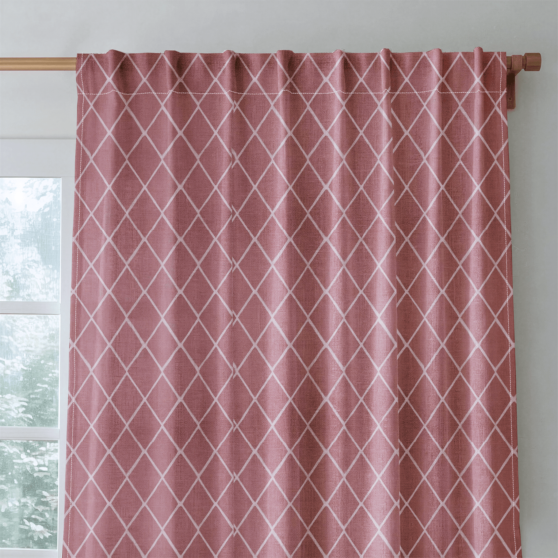 Cranberry Crisscross - Drapery - Benton Lane Home - Lemon Park