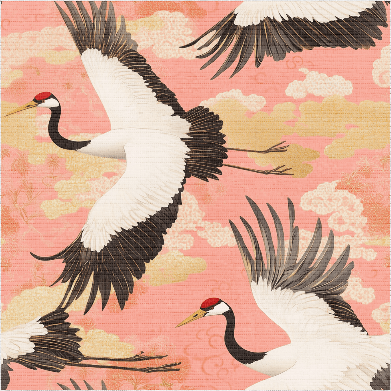 Crane Ballet Faux Grasscloth Wallpaper - Benton Lane Home - Painted Paper