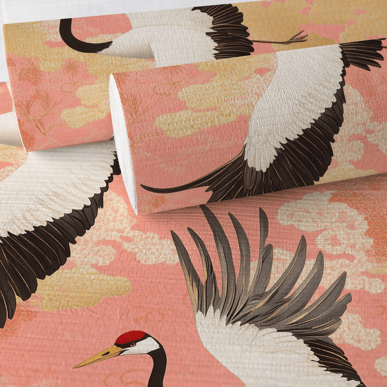 Crane Ballet Faux Grasscloth Wallpaper - Benton Lane Home - Painted Paper