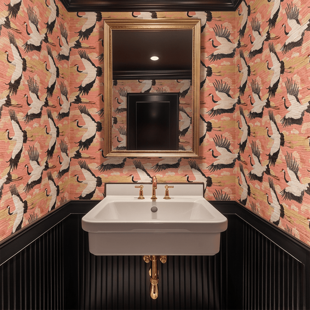 Crane Ballet Faux Grasscloth Wallpaper - Benton Lane Home - Painted Paper