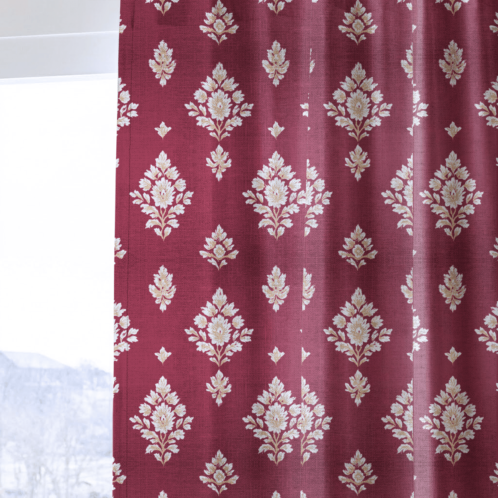 Crimson Crest - Drapery - Benton Lane Home - Lemon Park