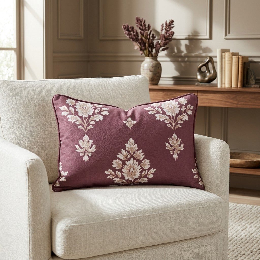 Crimson Crest Throw Pillow - Benton Lane Home - Lemon Park