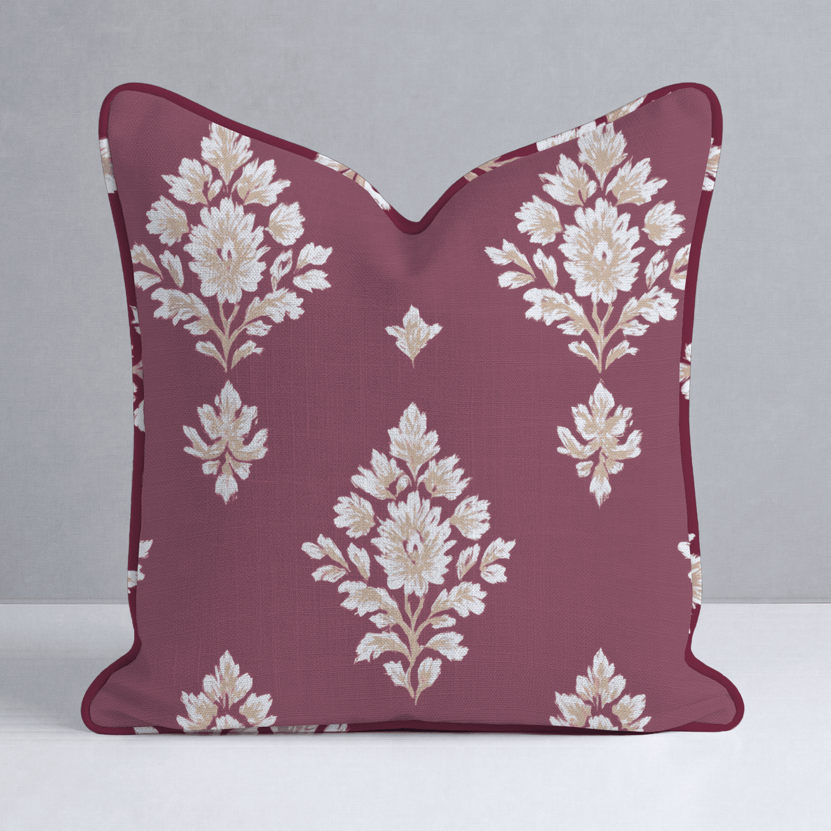 Crimson Crest Throw Pillow - Benton Lane Home - Lemon Park