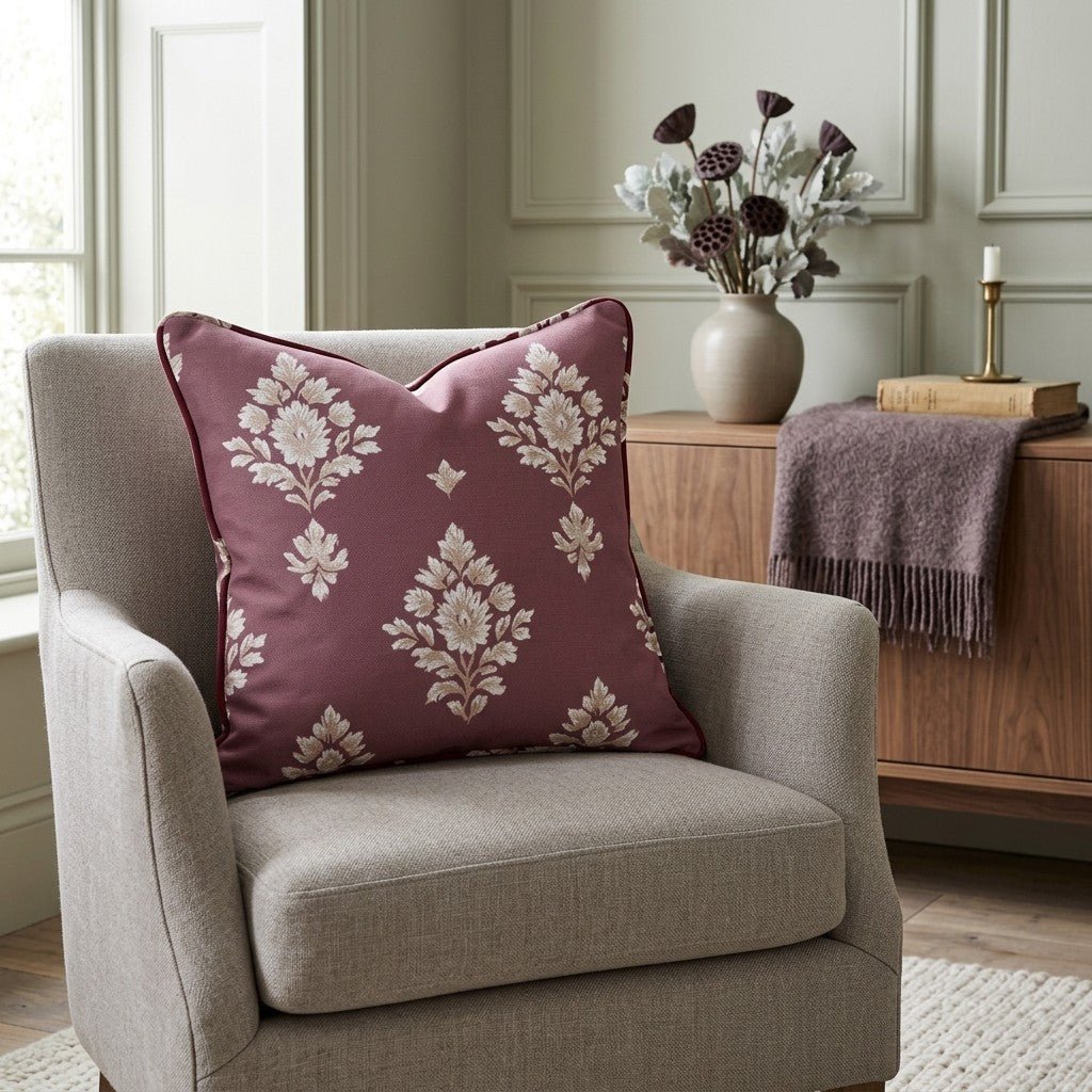 Crimson Crest Throw Pillow - Benton Lane Home - Lemon Park
