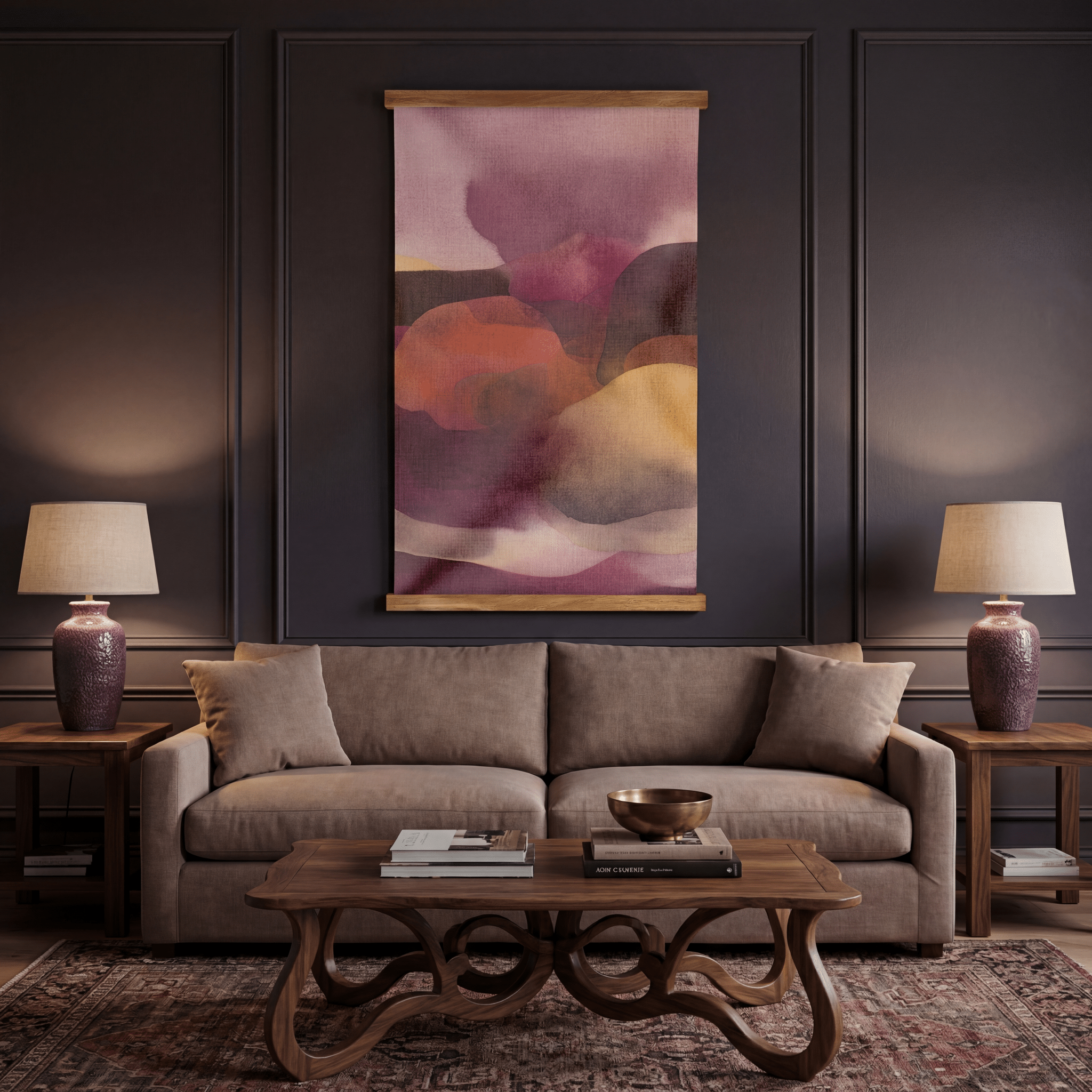 Crimson Haze - Tapestry - Benton Lane Home - Painted Paper