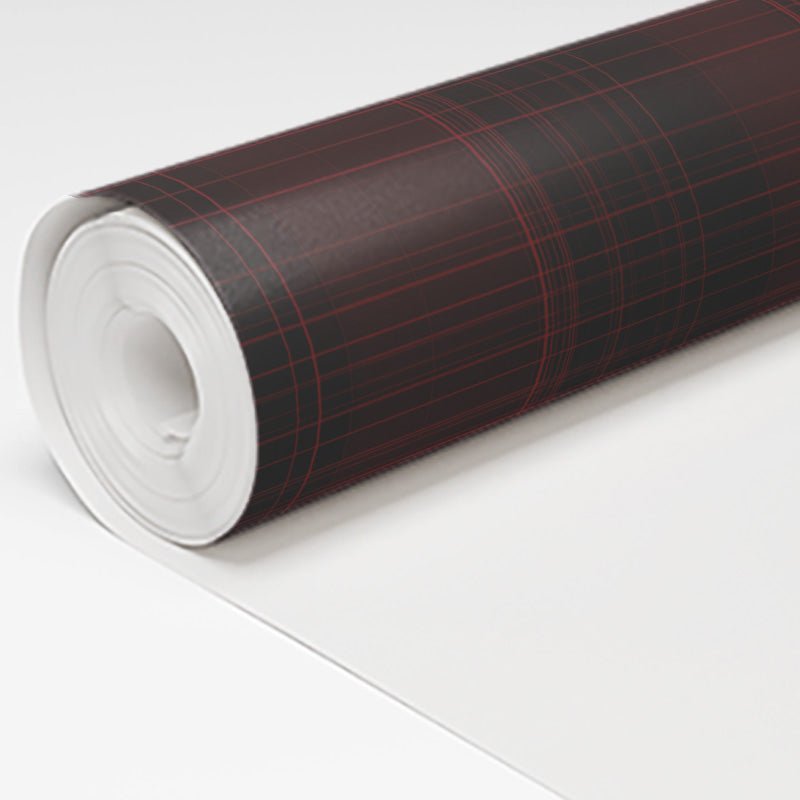 Crimson Tartan Faux Grasscloth Wallpaper - Benton Lane Home - Painted Paper