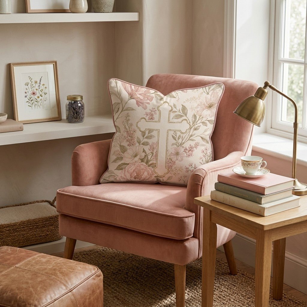 Cross Garden Throw Pillow - Benton Lane Home - Hillcroft Home