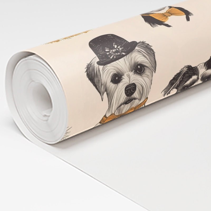 Dapper Dogs Wallpaper - Benton Lane Home - Painted Paper