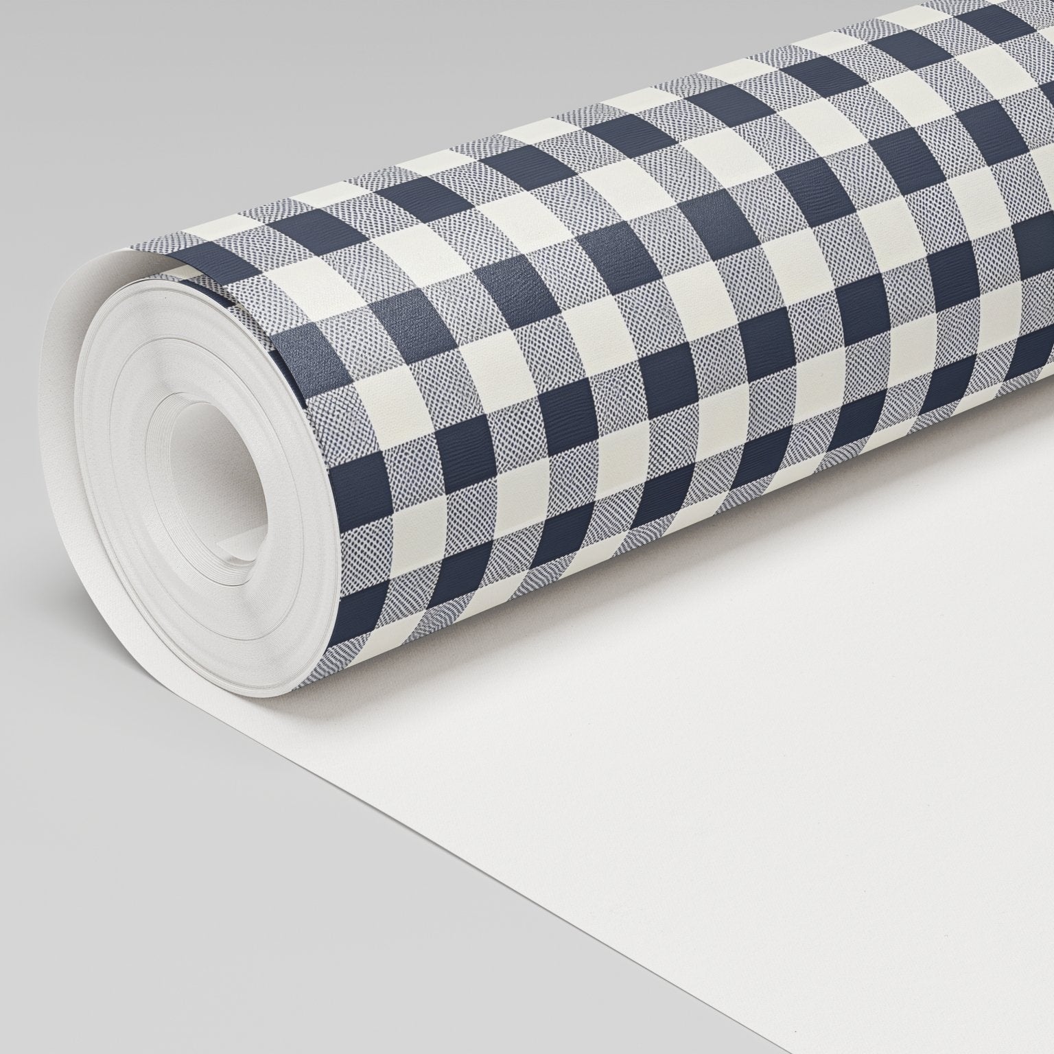 Dark Blue Vintage Gingham Wallpaper - Benton Lane Home - Painted Paper