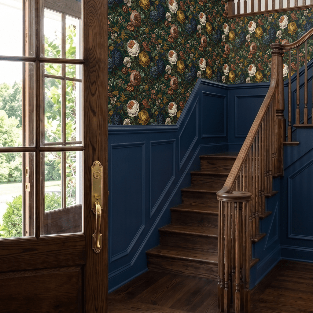 Darkened Peony Wallpaper - Painted Paper