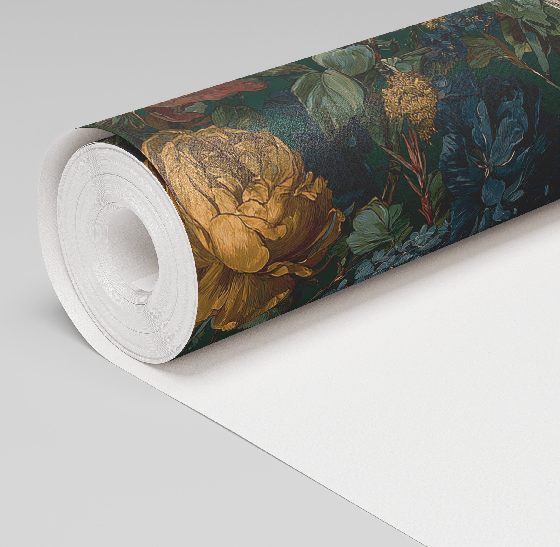Darkened Peony Wallpaper - Painted Paper