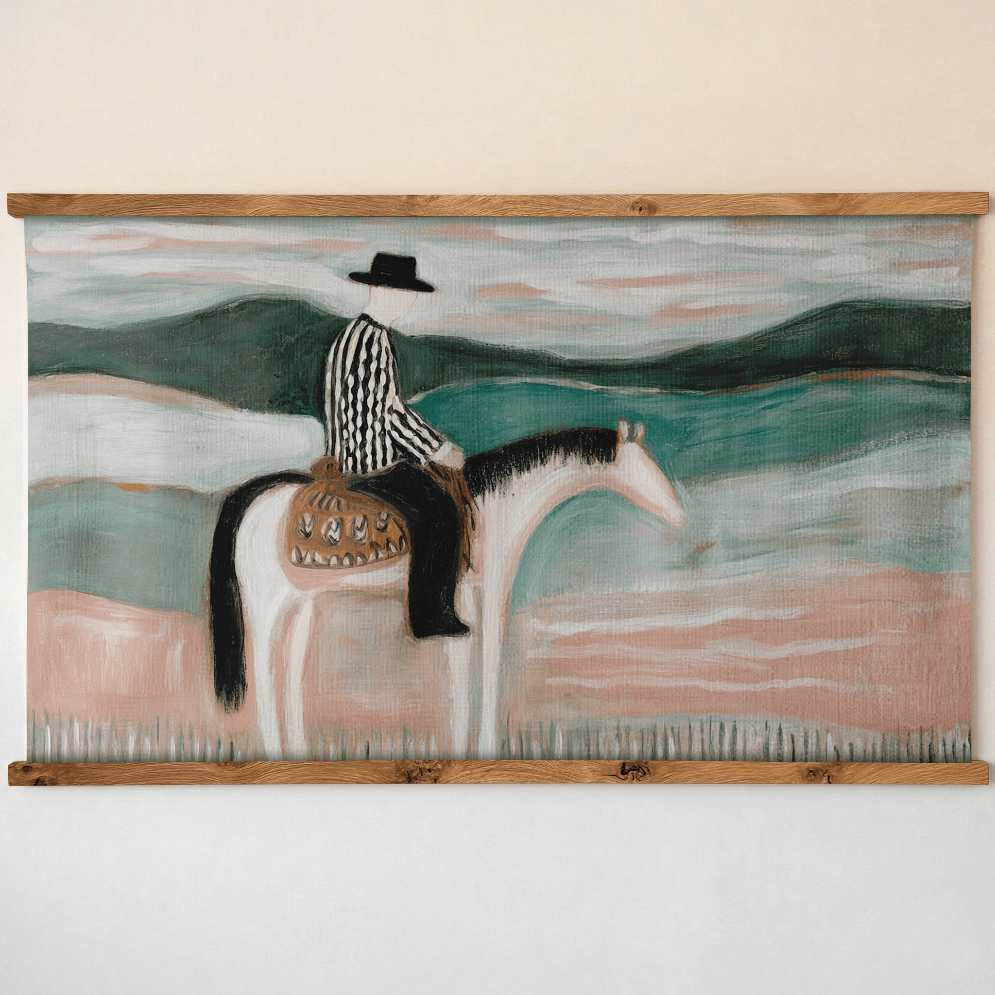 Desert Cowboy - Tapestry - Painted Paper