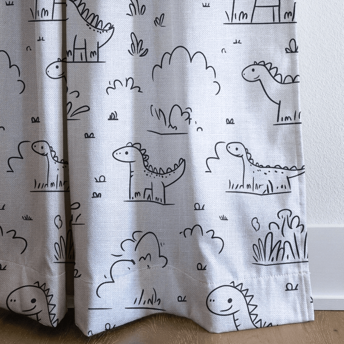 Dino Doodle - Drapery - Benton Lane Home - Lemon Park