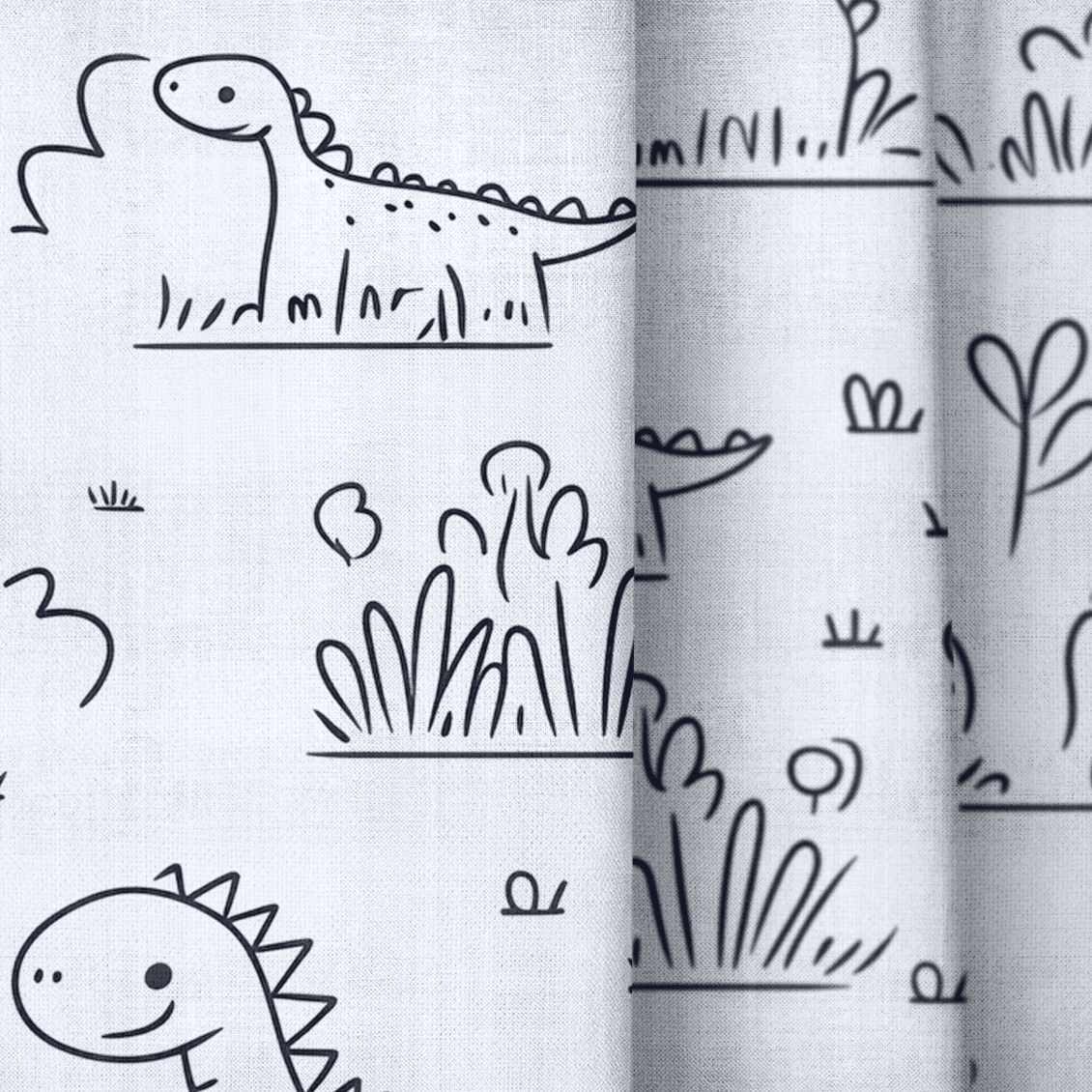 Dino Doodle - Drapery - Benton Lane Home - Lemon Park