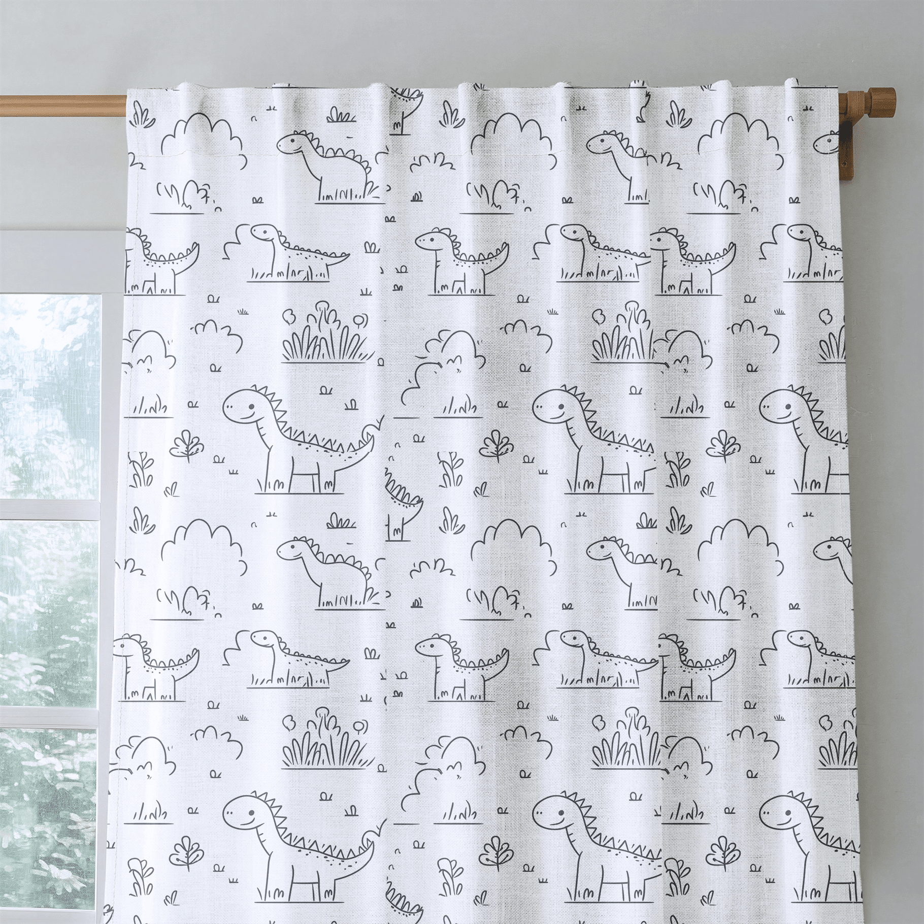 Dino Doodle - Drapery - Benton Lane Home - Lemon Park