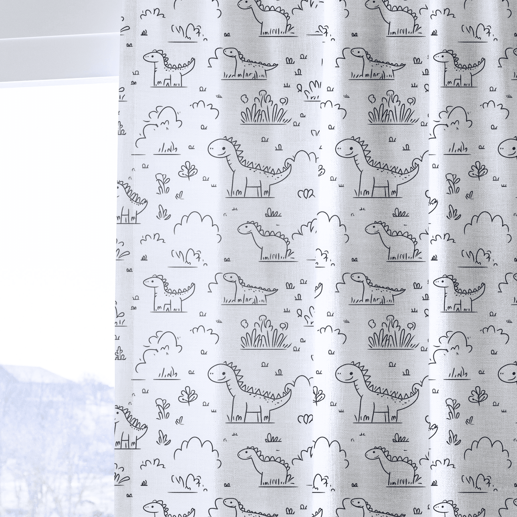 Dino Doodle - Drapery - Benton Lane Home - Lemon Park