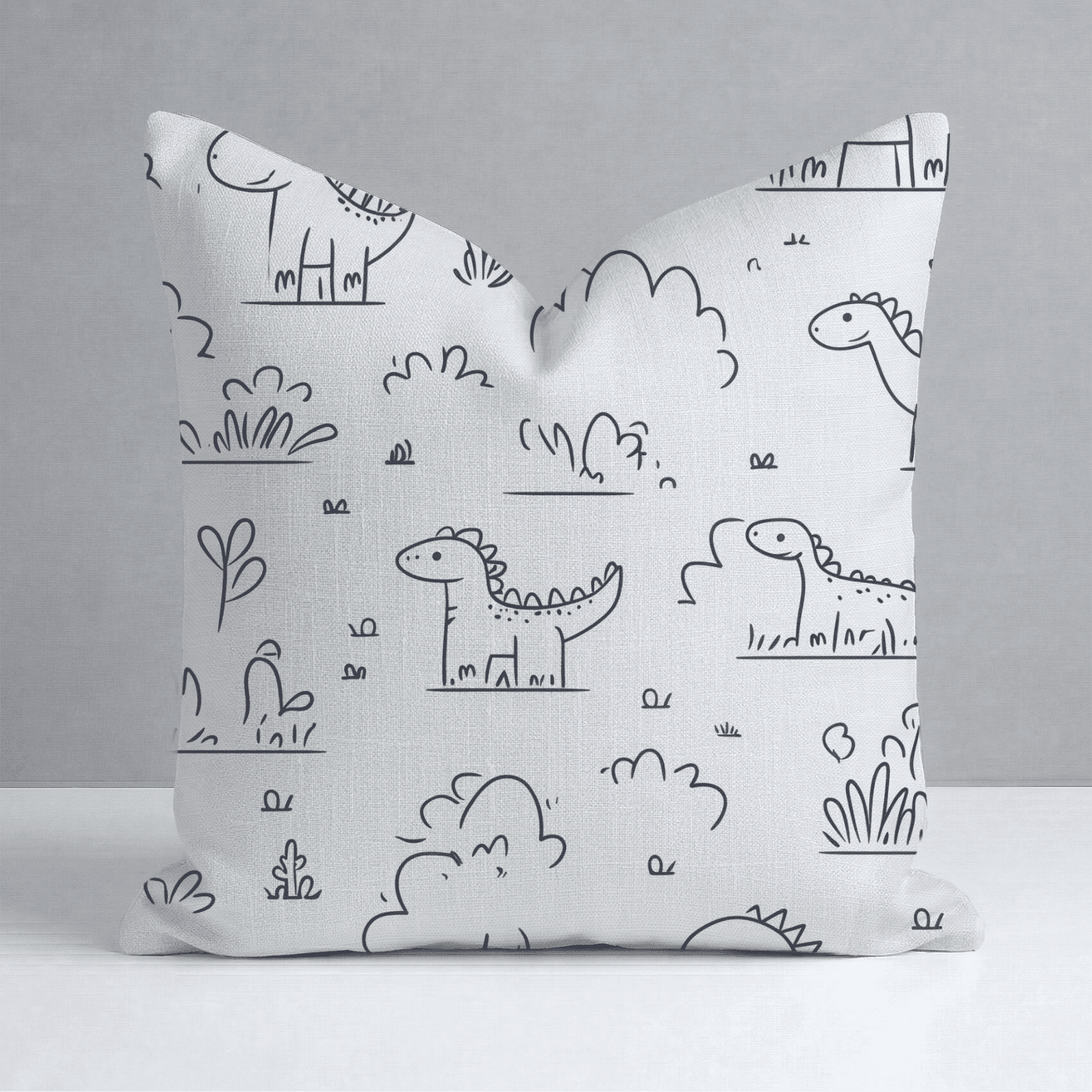 Dino Doodle Throw Pillow - Benton Lane Home - Lemon Park